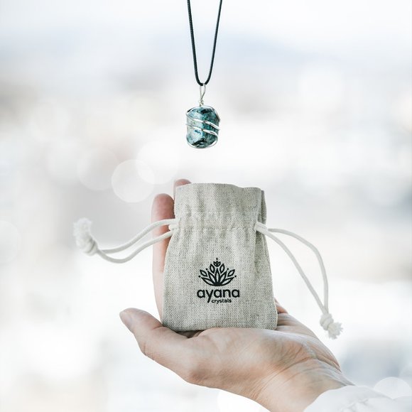 Chrysocolla Pendant Necklace for Communication, Wisdom, and Calmness - Picture 7 of 10